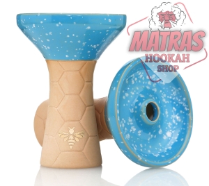Bee Hookah Phunnel Brown - Half Glazed Light Blue White Чашка за Наргиле